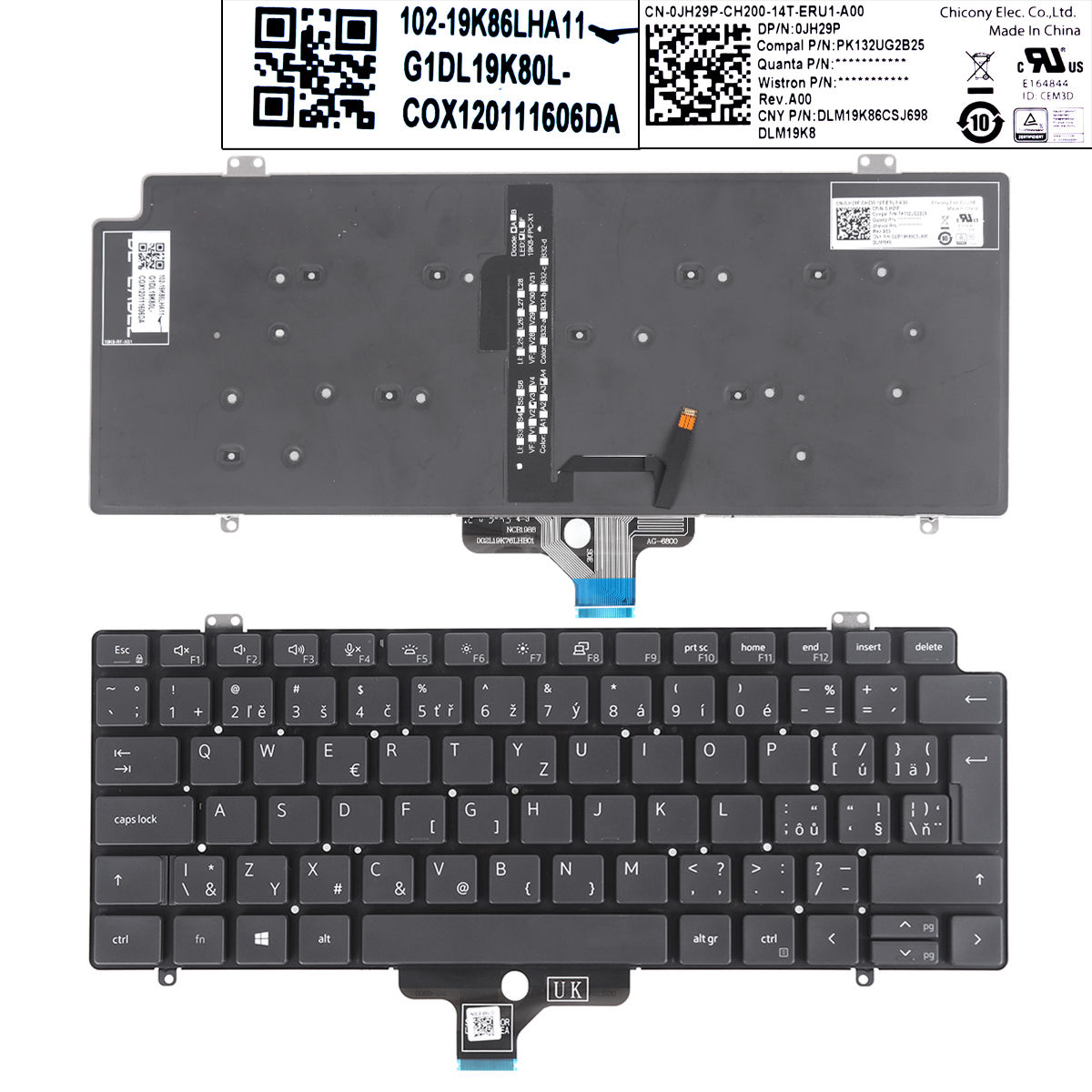 Picture of New Replacement Laptop Keyboard For DELL Latitude 7410 7420 5420 BLACK (Backlit Win8) CZ Layout